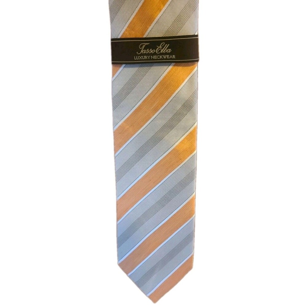 Tasso Elba REPP tie Luxury Neckwear *Nwt*Silk Linen  3.25x60.25 Autumn Fall